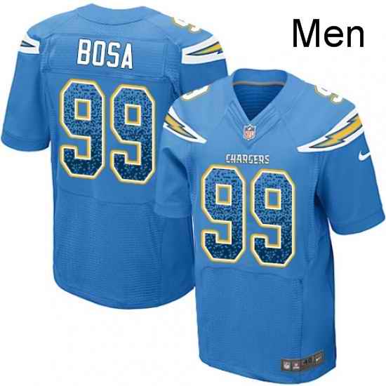Men Nike Los Angeles Chargers 99 Joey Bosa Elite Electric Blue Alternate Drift Fashion NFL Jersey